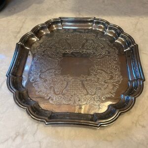 VINTAGE- GORHAM HERITAGE Mid Century Modern Silver Plated Decorative Tray-13”EUC